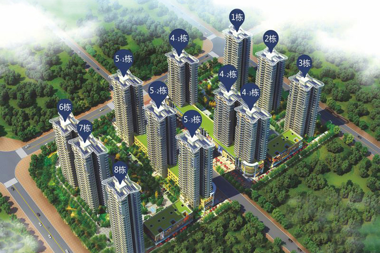 绿地海长流三期鸟瞰图