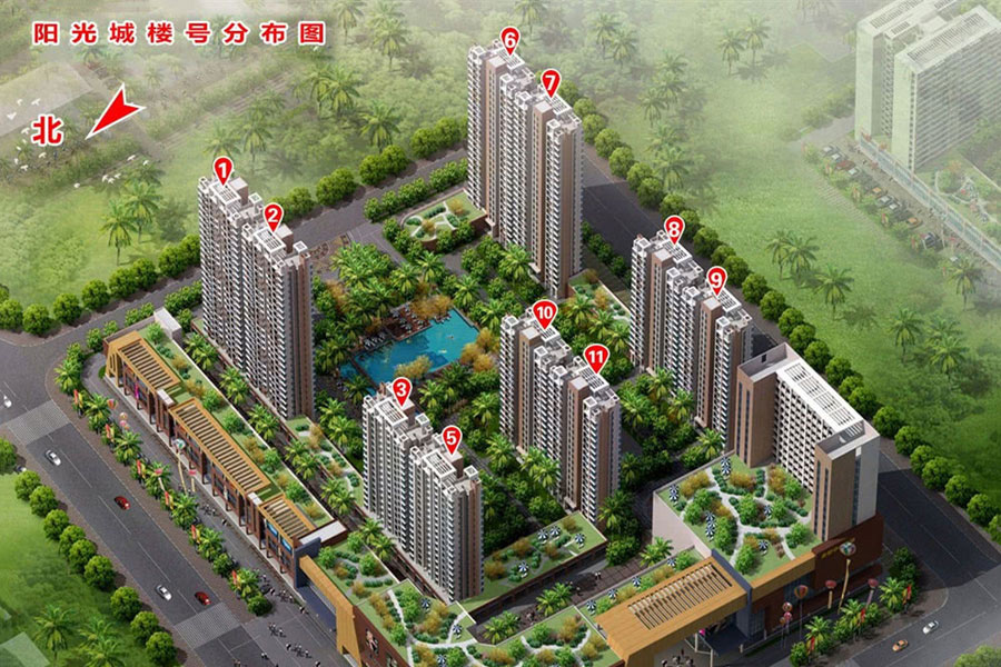 阳光城-楼号分布图（带朝向）